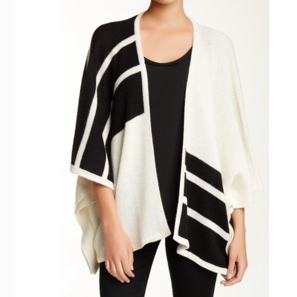 Brochu Walker Alpaca Wool Stripes City Poncho - Picture 1 of 11